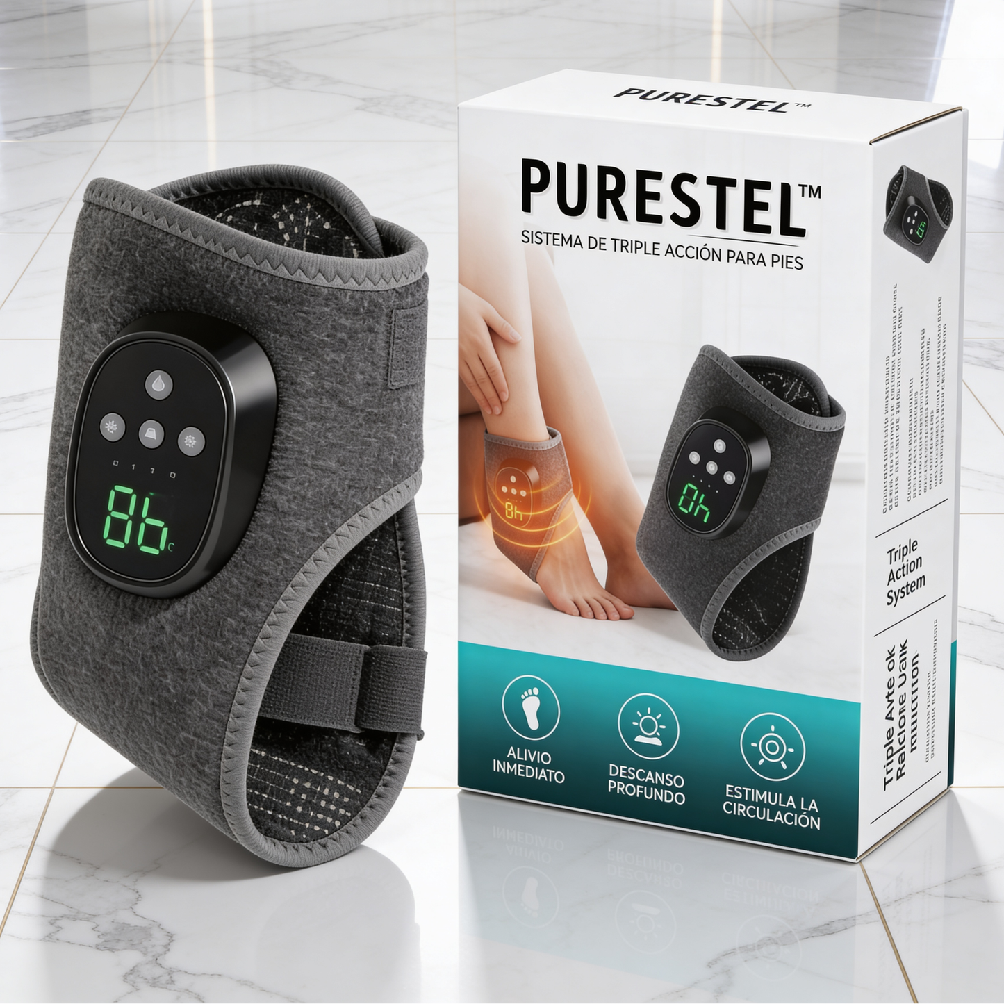Purestel™ Sistema de Triple Acción para Pies